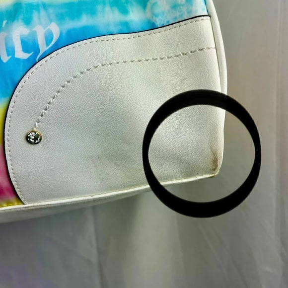 Juicy Couture Weekender Duffle Bag Crossbody Tie Dye Stripe Pink Blue Yellow - Picture 11 of 14